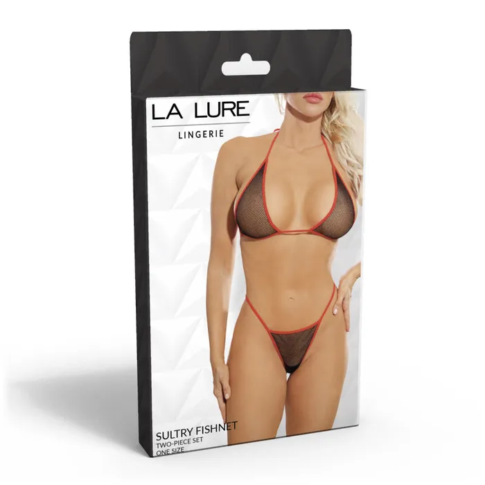 Couples Eden Novelties La Lure Sultry Fishnet TwoPiece Set