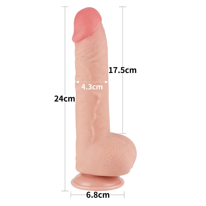 Fallo Scappellabile come un pene vero 9.5'' - Rosa Carne | Lovetoy Vibrators