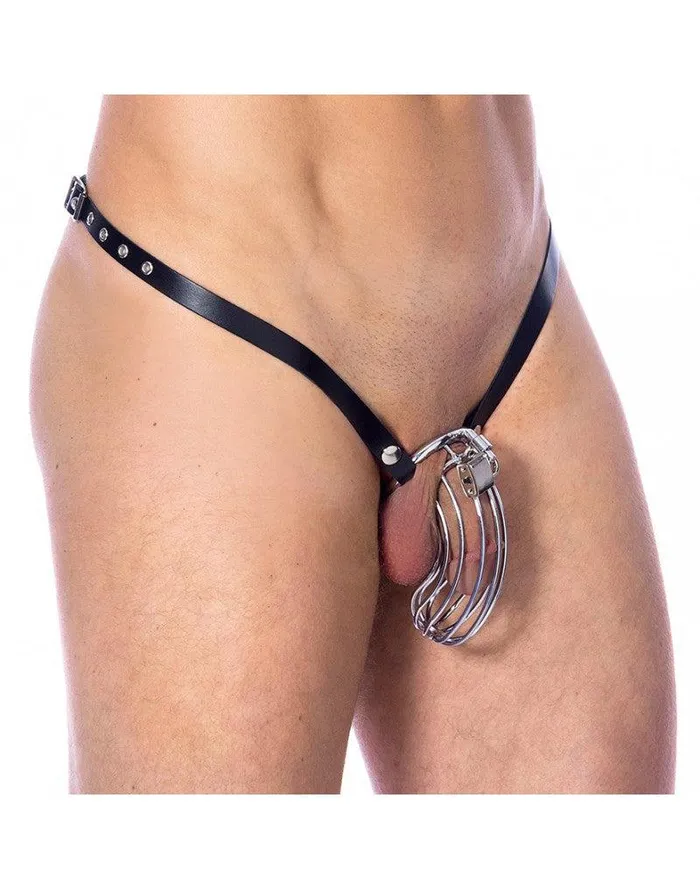 Rimba Bondage Play Kuisheidsgordel Leren Kuisheid Slip Met Metalen Kuisheidskooi One Size Rimba Bondage Play Couples