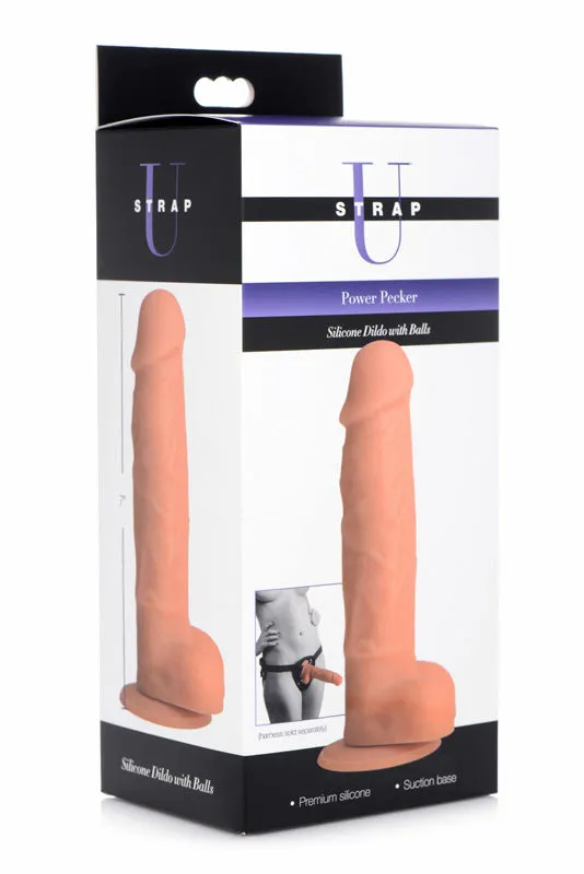 XR Brand Dildos | Power Pecker 7 Inch Silicone Dildo with Balls