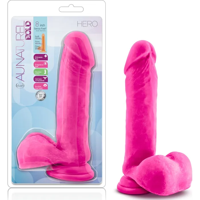 Au Naturel Dildos Au Naturel Bold Hero 8in Dildo Pink