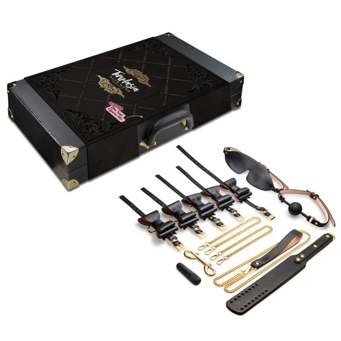 Blush Novelties Couples Temptasia Safe Word Bondage Kit with Suitcase 9 Piece Bondage Set