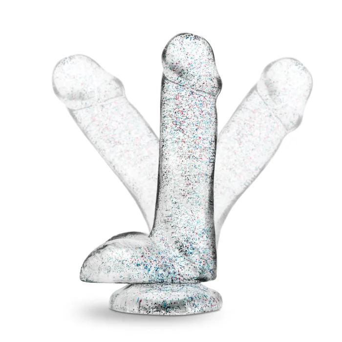 Blush Novelties Dildos | Naturally Yours - 6 Inch Glitter Cock - Sparkling Clear