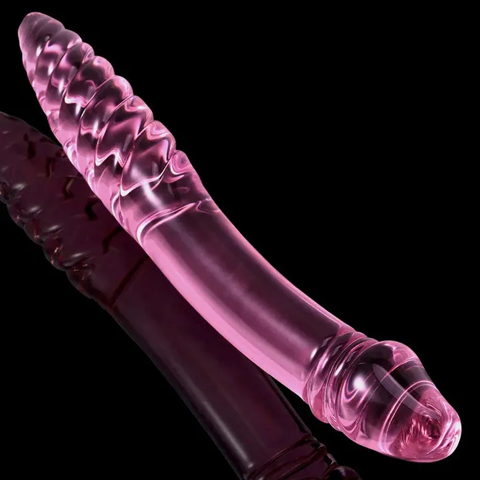 Dildos | Lovetoyshub 9.05Inch Double Head Threaded Glass Dildo