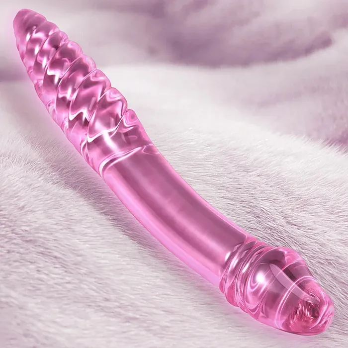 Dildos | Lovetoyshub 9.05Inch Double Head Threaded Glass Dildo