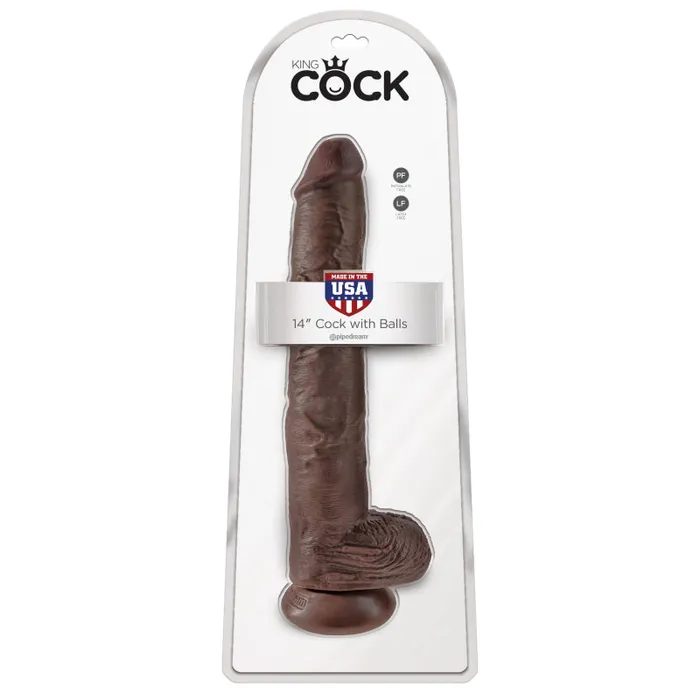 Dildos Pipedream King Cock 14 Cock With Balls Brown