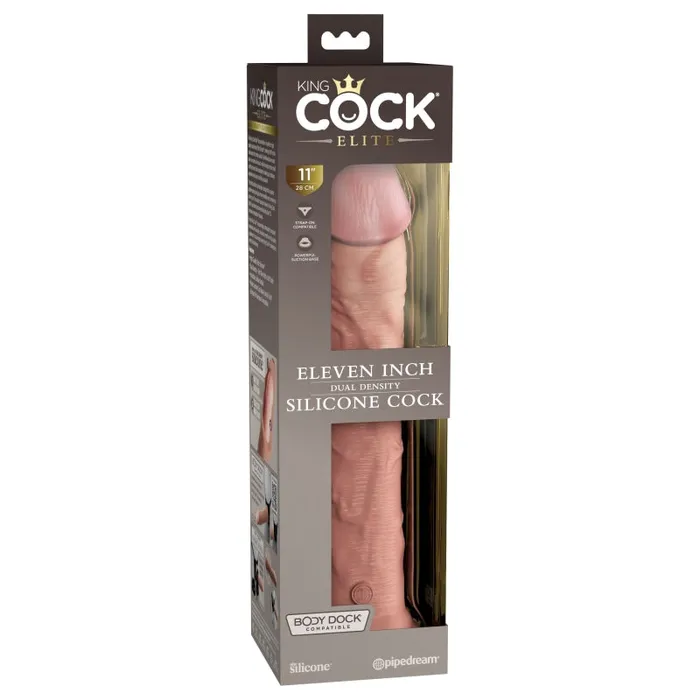 Dildos | Pipedream King Cock Elite 11 Inch Silicone Dual Density Cock - Light