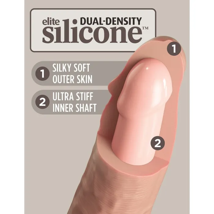 Dildos | Pipedream King Cock Elite 11 Inch Silicone Dual Density Cock - Light