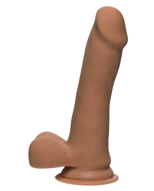 Doc Johnson Dildos 65 Slim Dildo wBalls Dual Density Ultraskyn by Doc Johnson Caramel