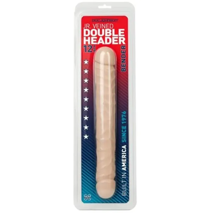 Female Sex Toys Doc Johnson Jr Veined Double Header 12 Bender White