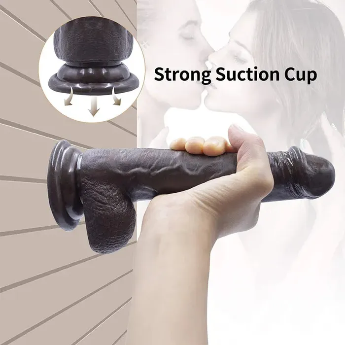 Female Sex Toys | Lovetoyshub 7.6Inch Realistic Black Silicone Strap On Dildo