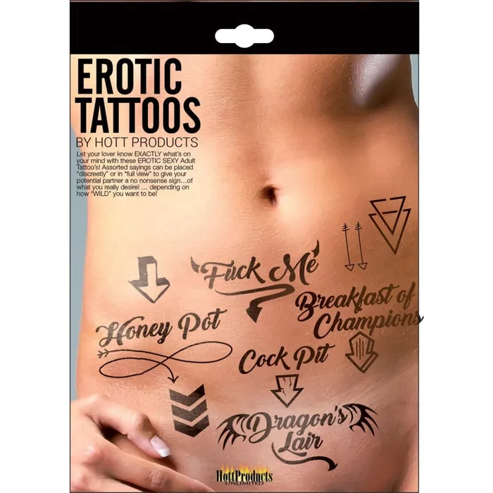 Hott Products Enhancers Erotic Tattoos Assorted Pack