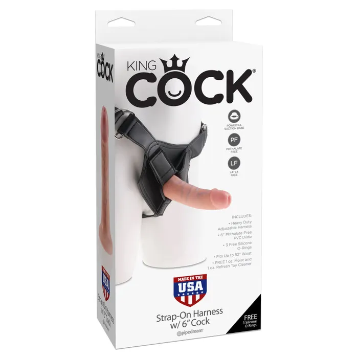 King Cock Strap on Harness With 6 Inch Cock - Light | Pipedream Female Sex Toys