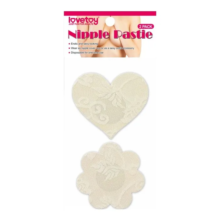 Lace Heart and Flower Nipple Pasties Twin Pk Lovetoy Couples