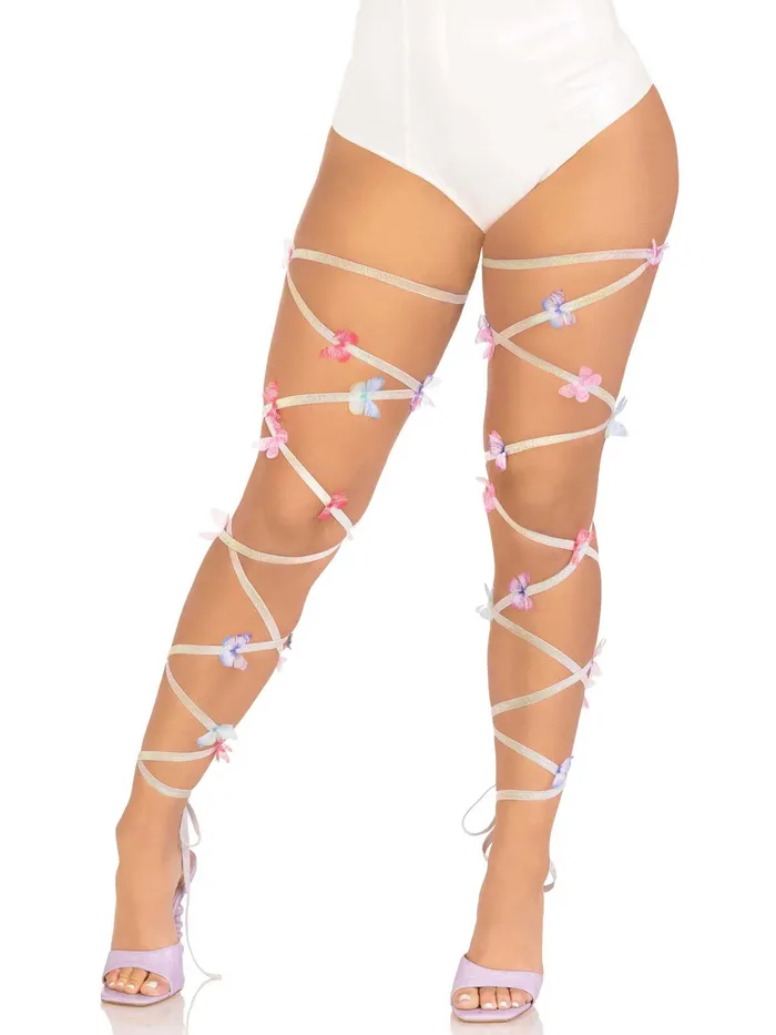 Leg Avenue Butterfly Leg Wraps One Size Multicolor Teddies And Bodies