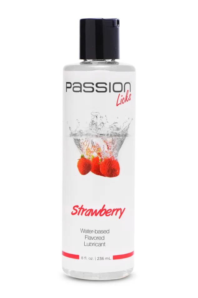 Lubricants XR Brands Passion Licks Strawberry Water Based Flavored Lubricant 8 Fl Oz 236 ml