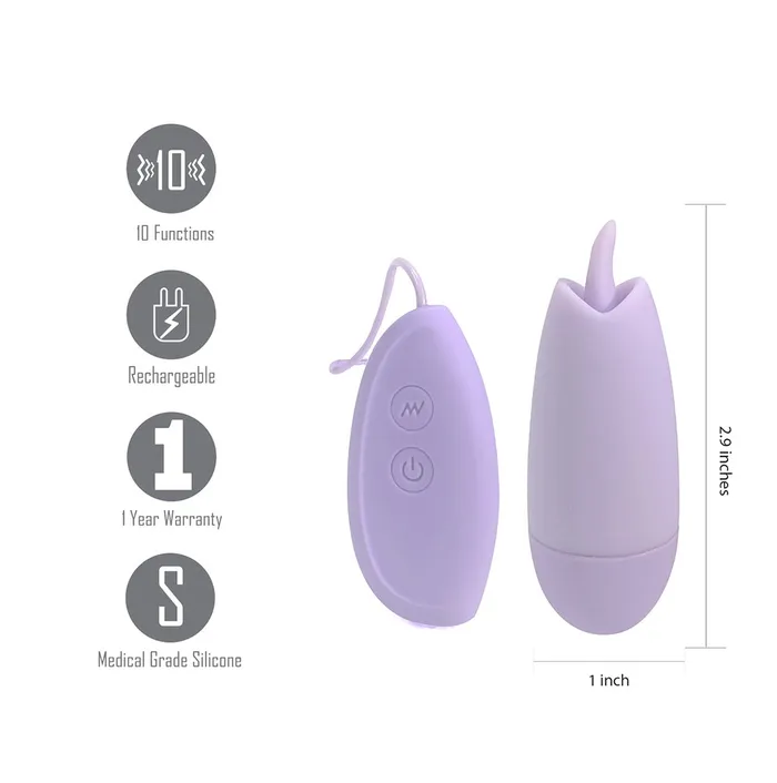 Maia Toys Vibrators Ellie Super Charged Tongue Action Wire Egg Light Purple