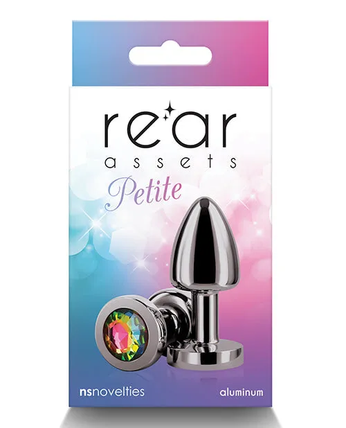 NS Novelties Female Sex Toys Rear Assets Gunmetal Petite Rainbow