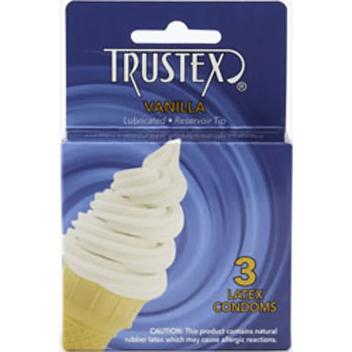 Paradise Marketing Dildos Trustex Flavored Lubricated Condoms 3 Pack Vanilla