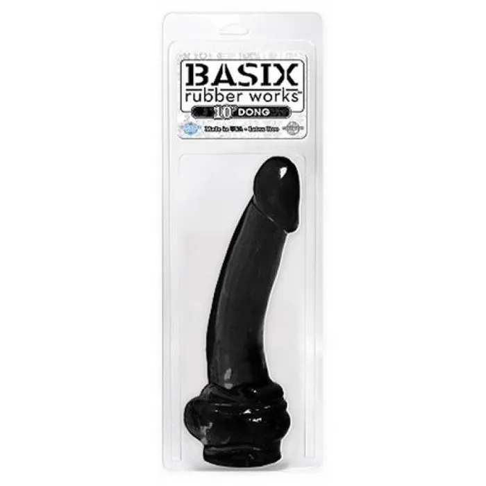 Pipedream Basix Rubber Works 10 Inch Dong Black Dildos