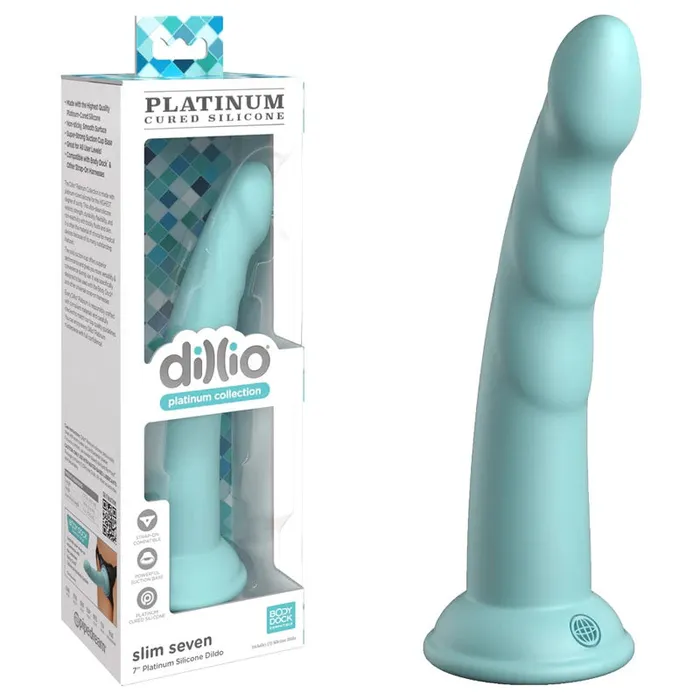 Pipedream Female Sex Toys Dillio Platinum Slim Seven Tealpd538714