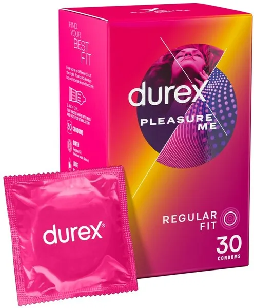 Pleasure Me Ribbed Dotted 30 Condoms Retail Pack Durex Vibrators