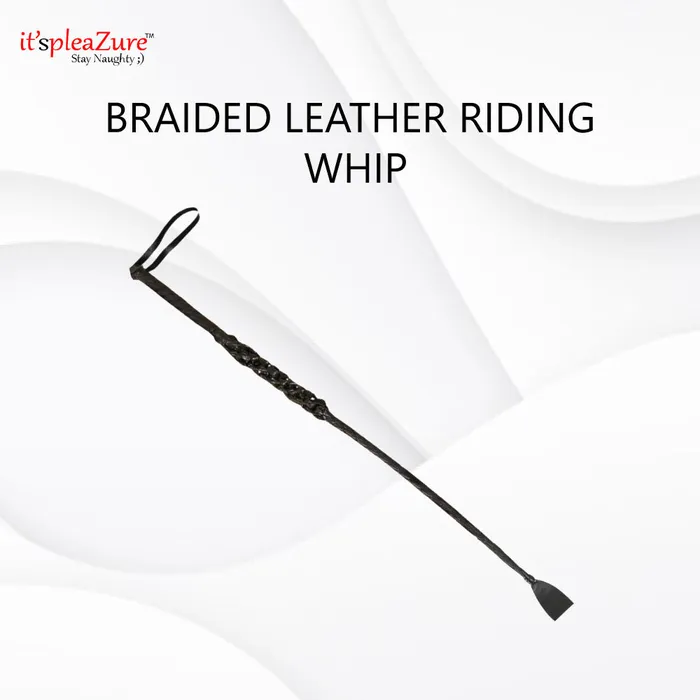 Restraints Itspleazure Braided Leather Riding Whip Itspleazure