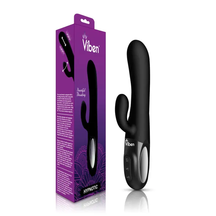 Viben Female Sex Toys | Hypnotic - Black - Thrusting Rabbit With Swinging Clitoral Stimulator