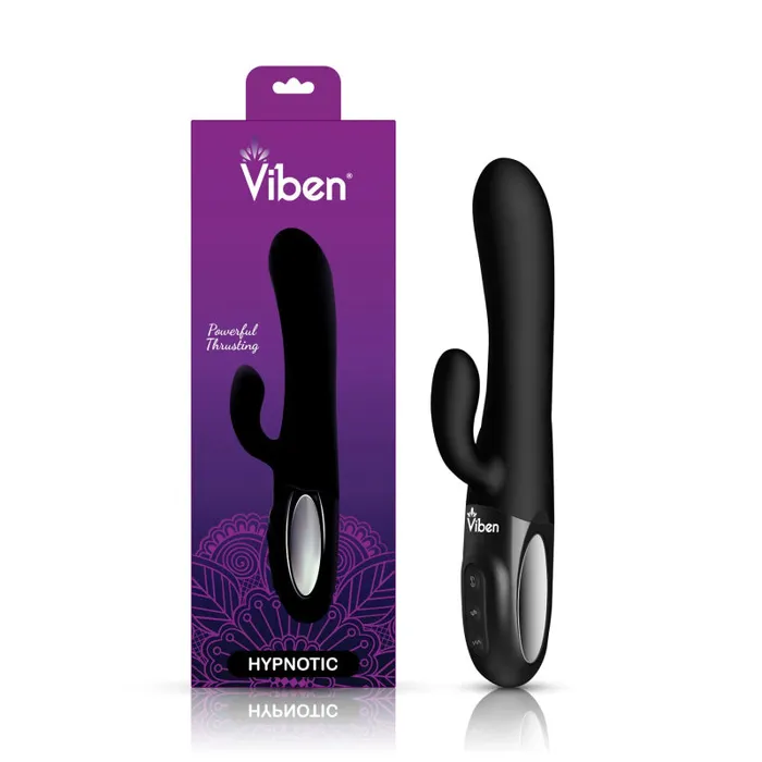 Viben Female Sex Toys | Hypnotic - Black - Thrusting Rabbit With Swinging Clitoral Stimulator