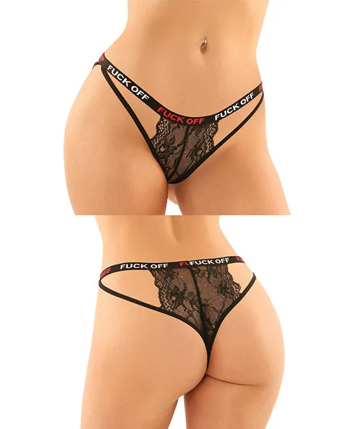 Vibes Fuck Off Panty Thong 2pk Black Fantasy Lingerie Vibrators