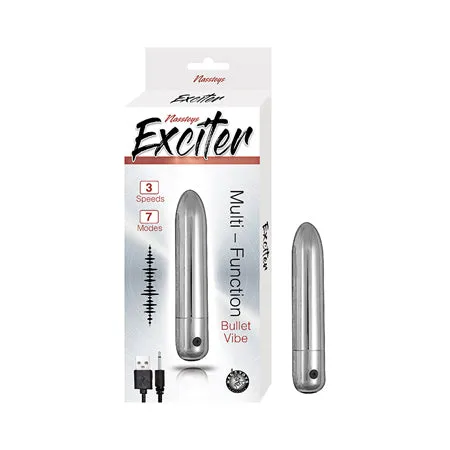 Vibrators Novelties By Nasswalk Nasstoys Exciter MultiFunction Bullet Vibrator Silver