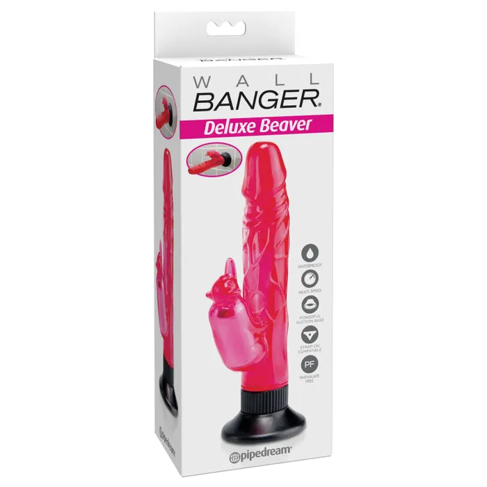 Vibrators Pipedream Waterproof Beaver Wall Bangers Deluxe Pink