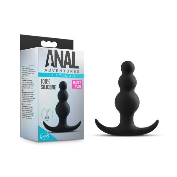 Anal Adventures Platinum Beaded Silicone Butt Plug Black 76 cm 3 Blush Novelties Anal Anal Adventures Platinum Beaded Silicone Butt Plug Black 76 cm 3 Blush Novelties Anal