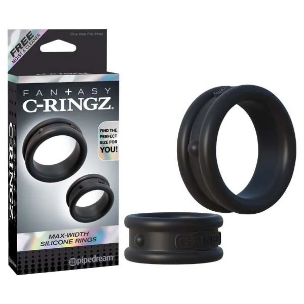 Anal Pipedream Fantasy CRingz Max Width Silicone Rings Black Cock Rings Set of 2 Anal Pipedream Fantasy CRingz Max Width Silicone Rings Black Cock Rings Set of 2
