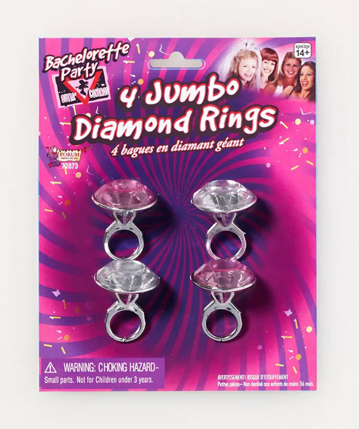 Bachelorette Jumbo Diamond Rings 4pk Forum Novelties Inc Vibrators