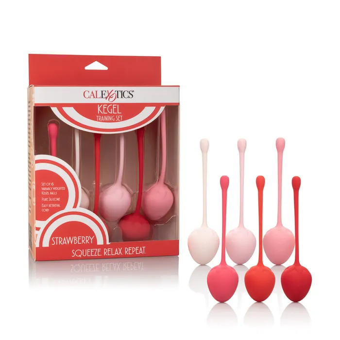 California Exotic Female Sex Toys Kegel Training Set Strawberry