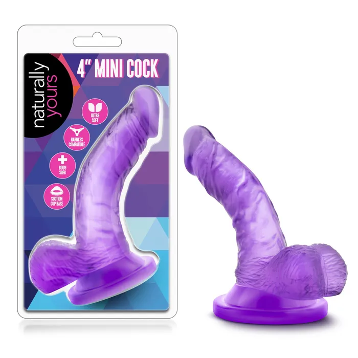 Dildos Blush Novelties Naturally Yours 4 Inch Mini Cock Purple