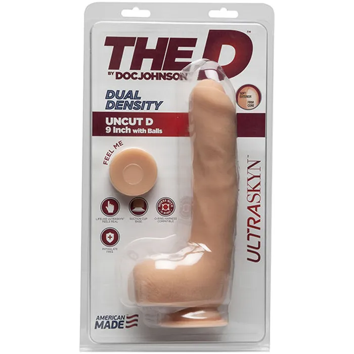 Dildos Doc Johnson The D Uncut D 9 Inch With Balls Ultraskyn Vanilla