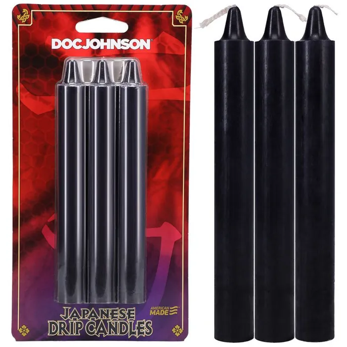 Doc Johnson Anal Japanese Drip Candles Black Black 3Pack