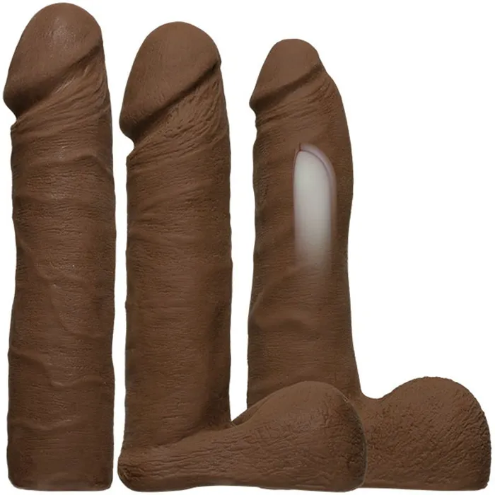 Doc Johnson Dildos VacULock Dual Density Ultraskyn Set Chocolate