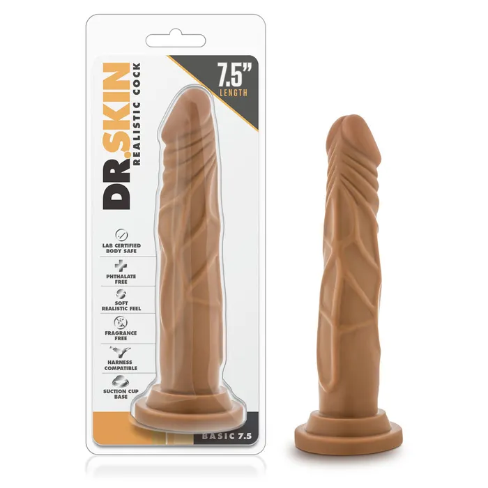 Dr Skin Realistic Cock Basic 75 Mocha Blush Novelties Dildos