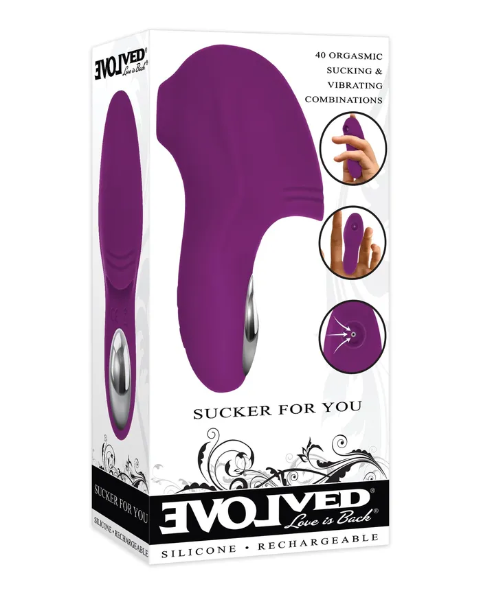 Evolved Sucker For You Finger Vibe Purple Evolved Novelties INC Vibrators