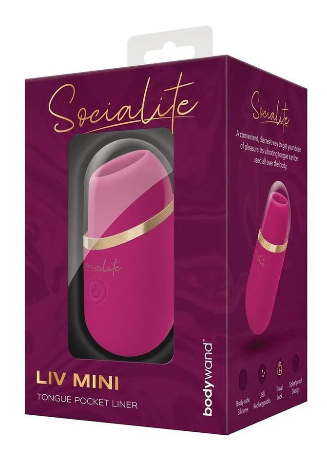 Female Sex Toys Bodywand Bodywand Socialite Liv Mini Tongue Rechargeable Silicone Pocket Licker