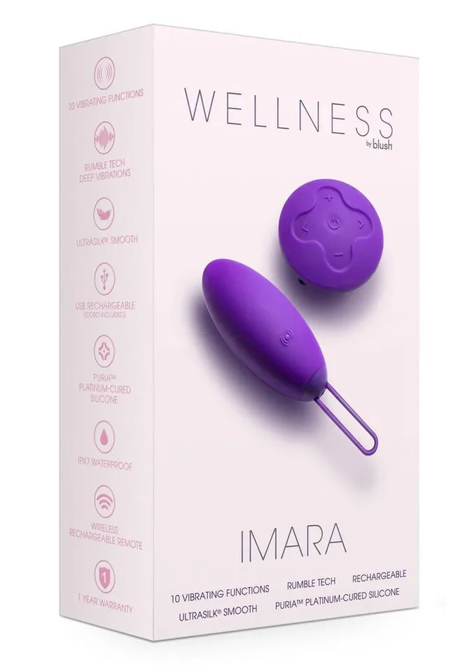 Female Sex Toys Wellness Wellness Imara Rechargeable Silicone Vibrating Egg with Remote