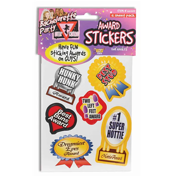 Forum Novelties Inc Vibrators Bachelorette Award Sticker 36