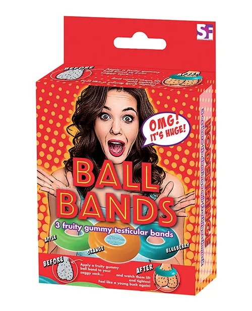 Gummy Ball Bands 3 Pack Asst ColorsFlavors Hott Products Male Sex Toys