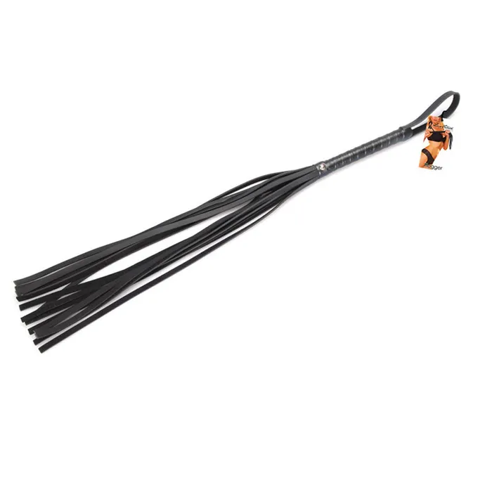 Lux Fetish Black Size Large PU Whip Lux Fetish Anal