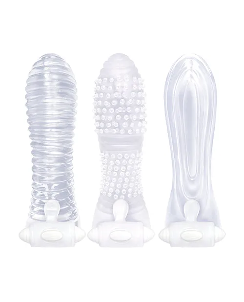 Male Sex Toys Icon Brands INC The 9s Vibrating Sextenders Sleeves Pack of 3