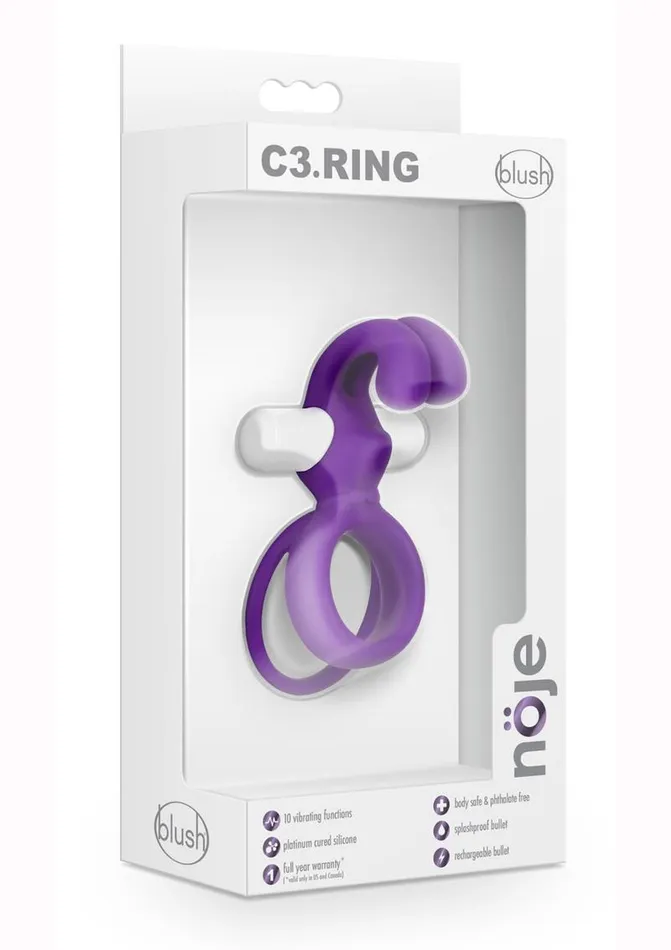 Male Sex Toys Noje C3 Rechargeable Silicone Cock Ring Irus Noje