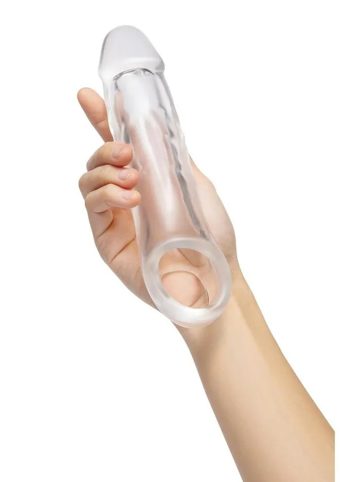 Male Sex Toys Size Up Girthy Clear View Penis Extender with Ball Loop Size Up